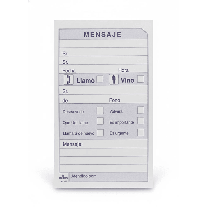 Talonario de Recados Block 100 hojas Rhein 2