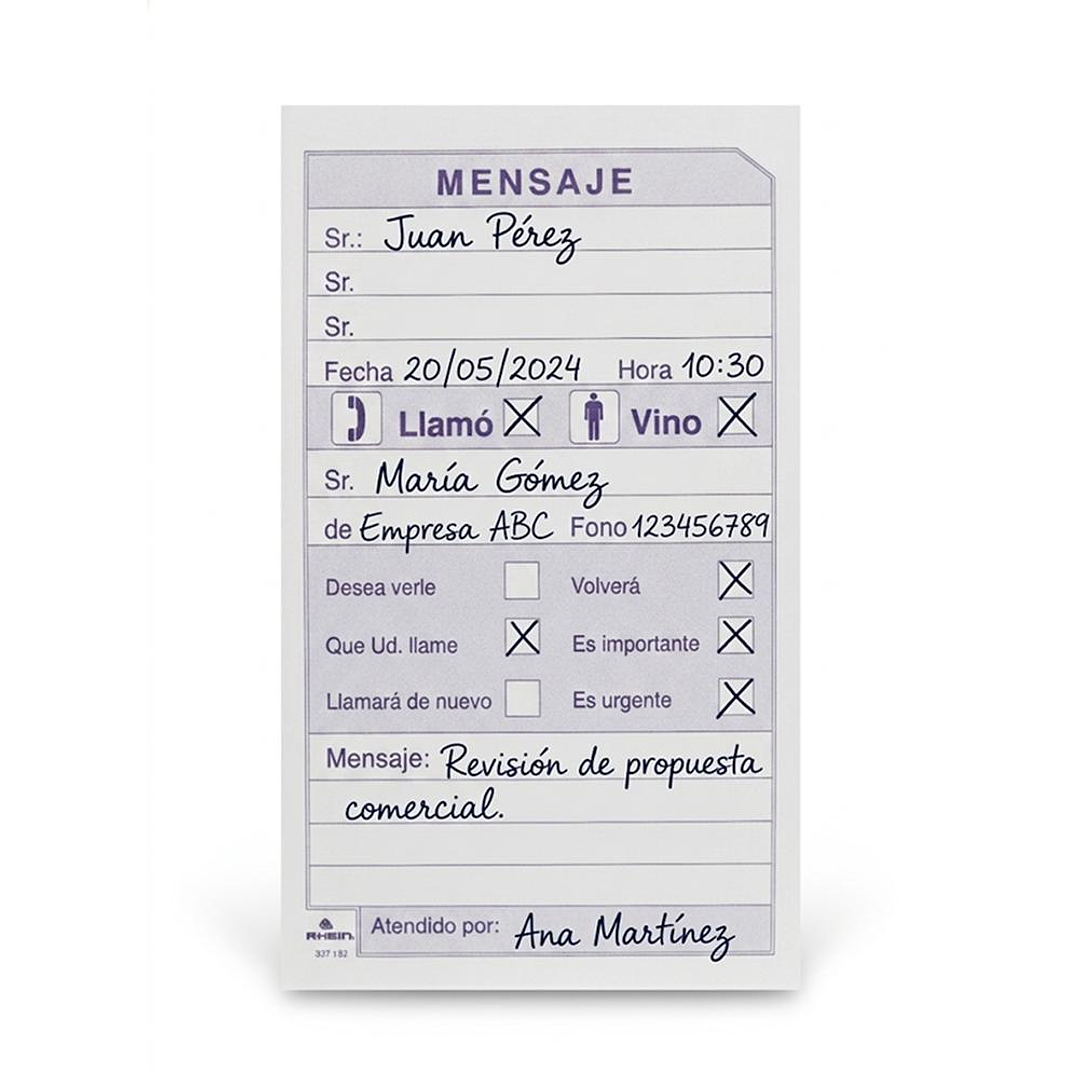 Talonario de Recados Block 100 hojas Rhein 3