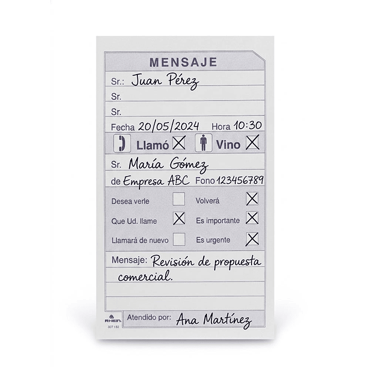 Talonario de Recados Block 100 hojas Rhein 3
