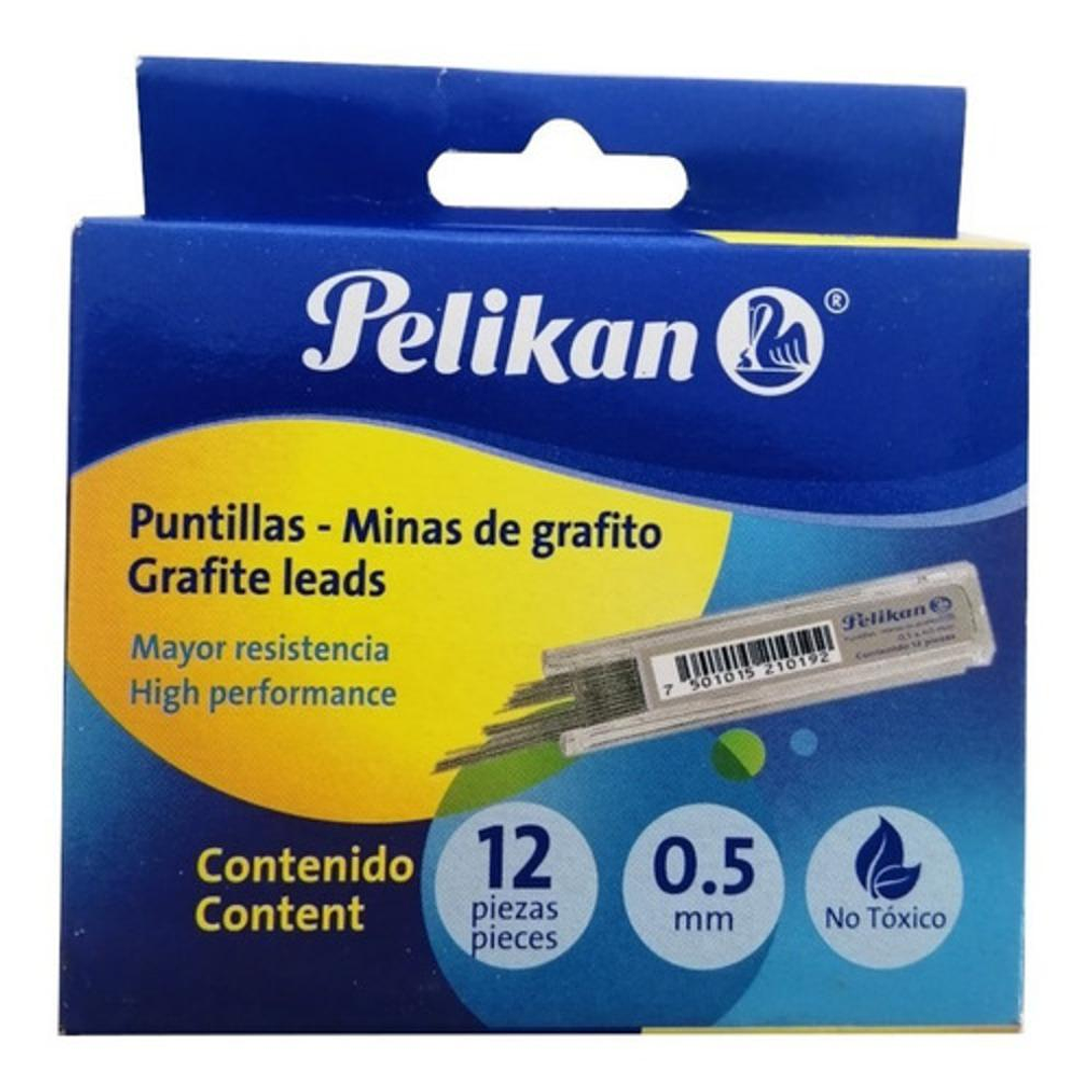 Pack 12 Puntillas / Minas para Portaminas 0.5mm HB Grafito Pelikan 1