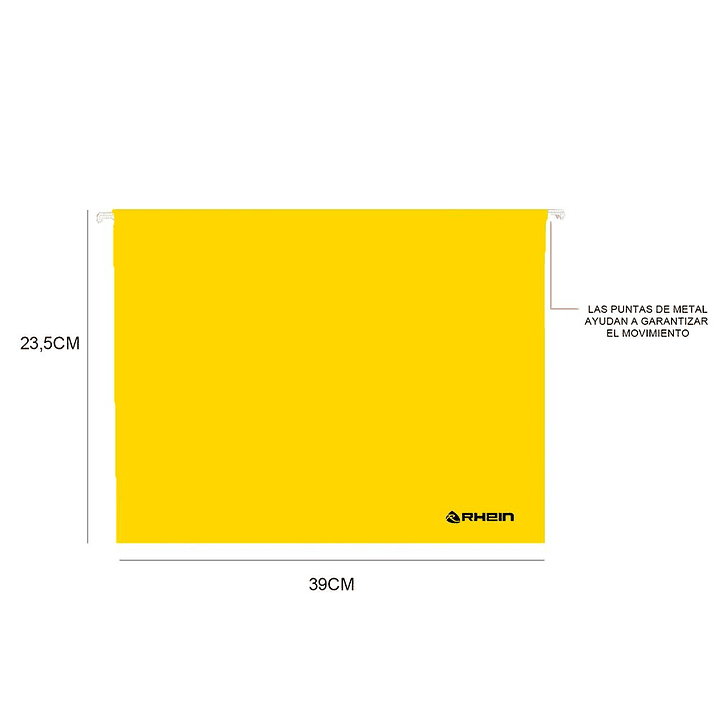 Pack 25 Carpeta Colgante Cartulina Oficio Amarillo Rhein 3