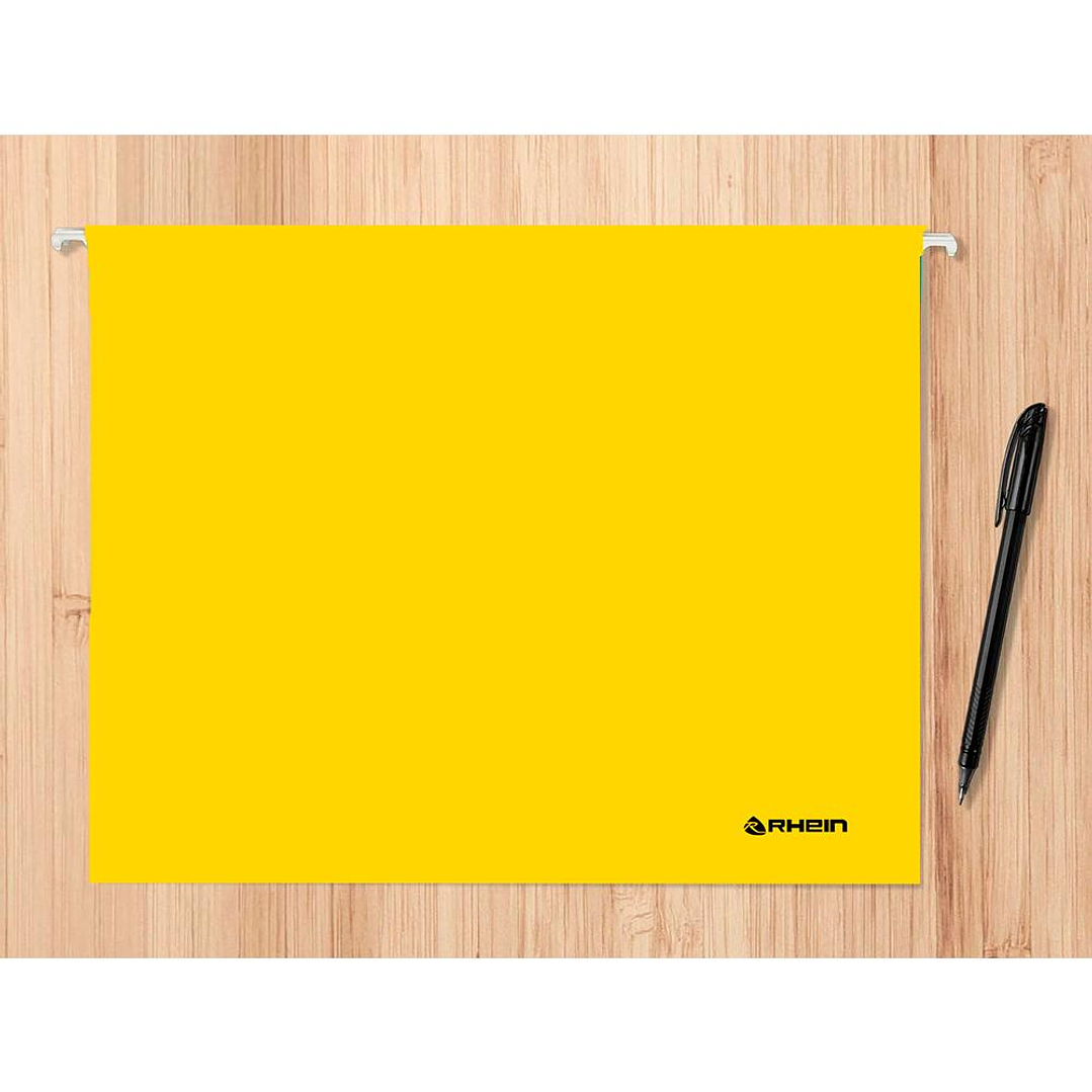 Pack 25 Carpeta Colgante Cartulina Oficio Amarillo Rhein 4