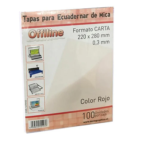 Tapa para encuadernar Mica Rojo Carta 100 Unidades