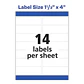 1400 Etiquetas Adhesivas Avery Laser 34x102 mm Blanca 100hjs - Miniatura 2