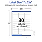 3000 Etiquetas Adhesivas Avery Laser 25x67 mm Blanca 100hjs - Miniatura 2