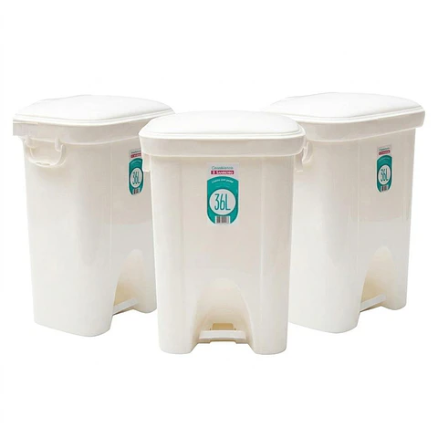 Pack 3 Basureros 36 LT Con Tapa Pedal San Remo