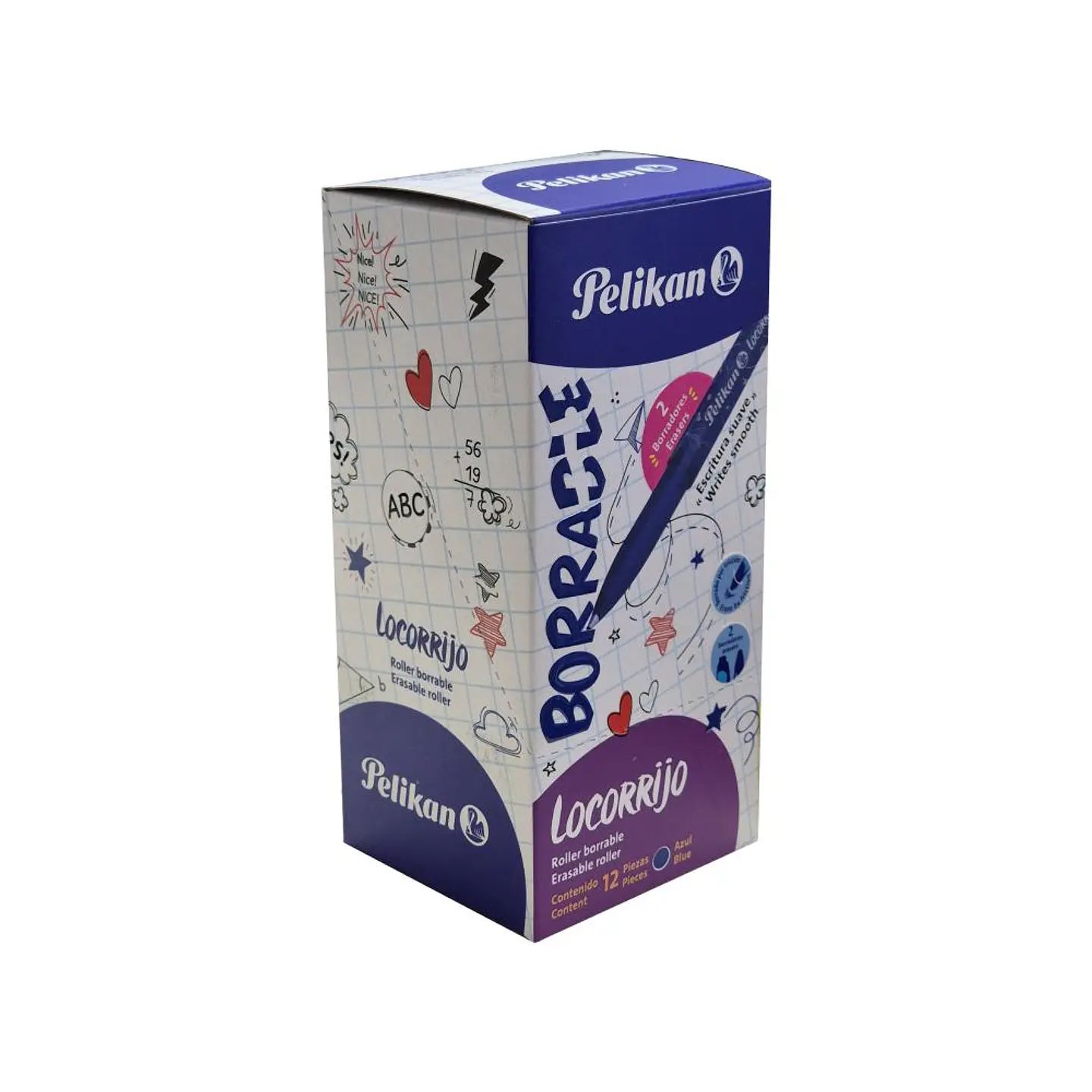 Pack 12 Bolígrafo Roller Borrable Locorrijo Color Tinta Azul 2