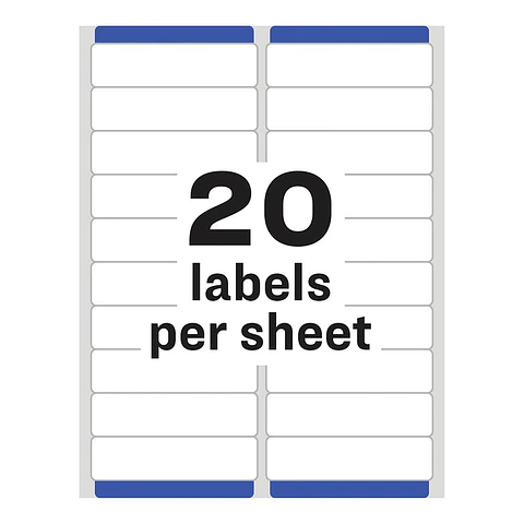 500 Etiquetas Adhesivas Avery Inkjet 25x102 mm Blanca 25hjs