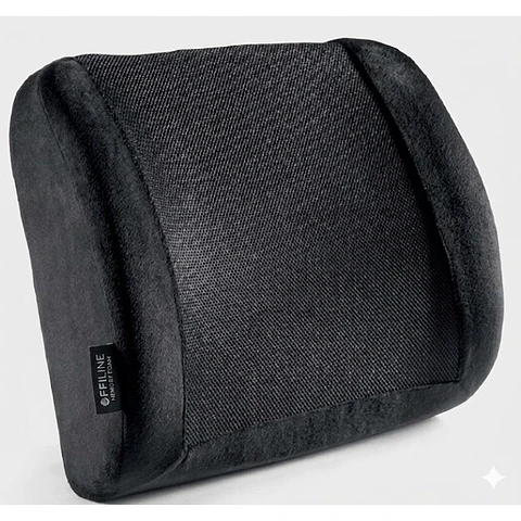 Cojín Respaldo Lumbar Viscoelástico Ergonómico Silla Oficina Negro