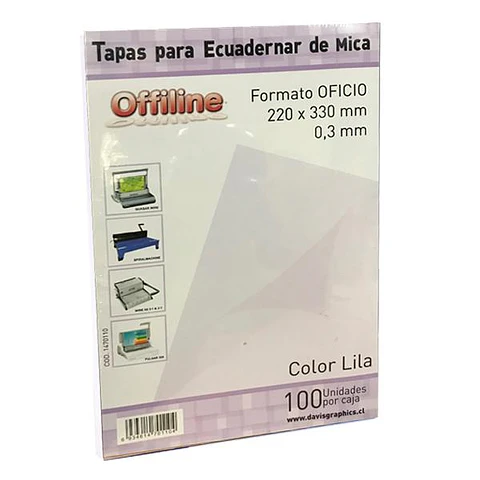 Tapa para encuadernar Mica Lila Oficio 100 Unidades