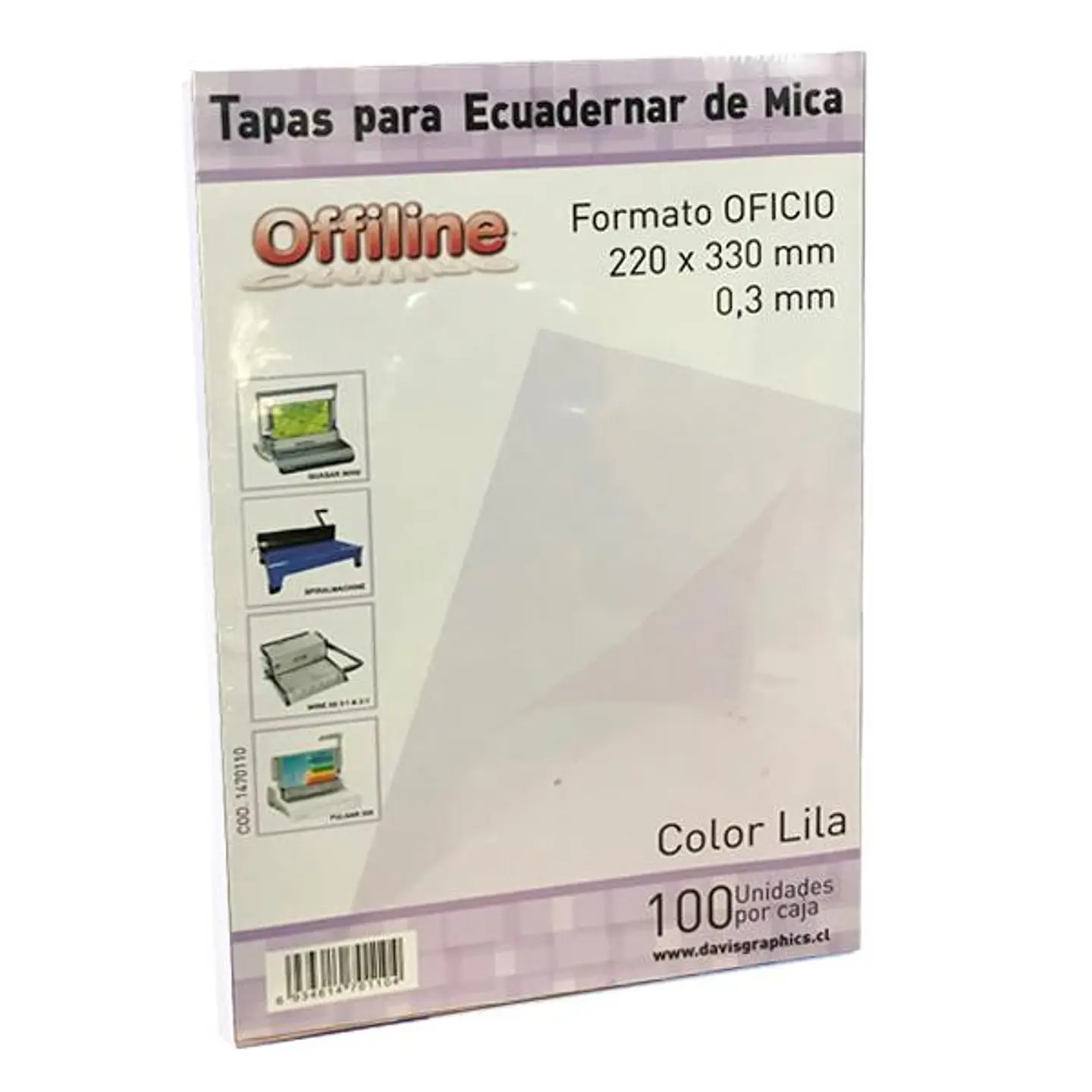 Tapa para encuadernar Mica Lila Oficio 100 Unidades 1