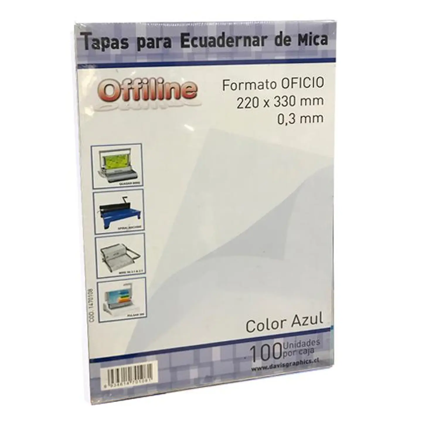 Tapa para encuadernar Mica Azul Oficio 100 Unidades 1