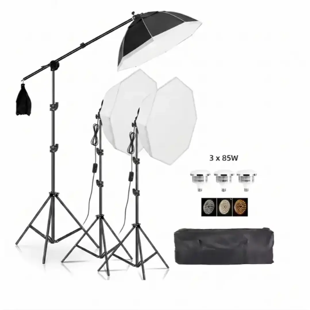 Iluminus IL-YX-DP03 Kit 3 Luces Bicolor Con Softbox y Jirafa 2