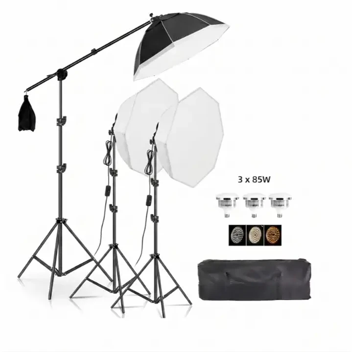 Iluminus IL-YX-DP03 Kit 3 Luces Bicolor Con Softbox y Jirafa 2