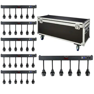 VLTG Kit X6 Barra 6 Focos Led 10W Pin Spot + Zoom