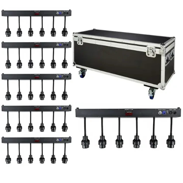 VLTG Kit X6 Barra 6 Focos Led 10W Pin Spot + Zoom 1