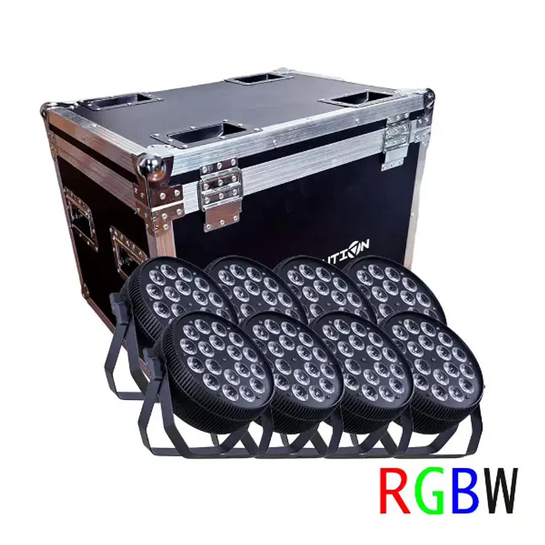 VLTG Kit Case De 8 Par Led Slim 18X12W RGBW 1