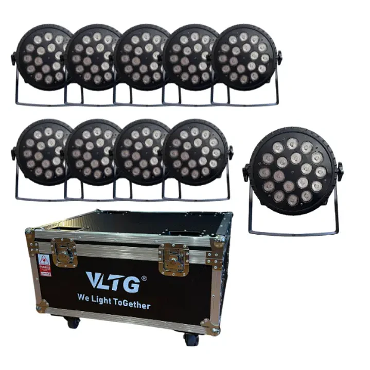 VLTG Kit Case De 10 Par Led 18X18W RGBWA+UV 1
