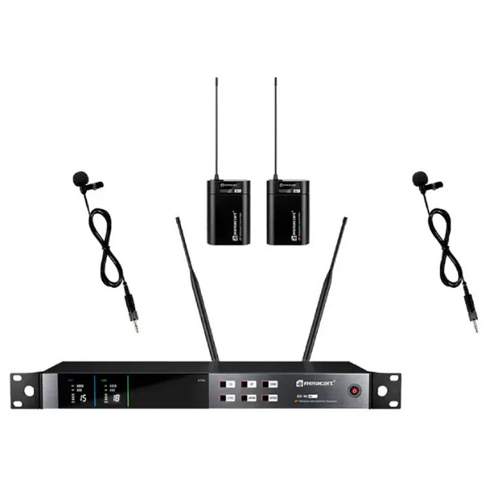 Relacart EZMI2 Sistema de Micrófono Inalámbrico UHF con 2 Lavalier LM-P01 1M 3