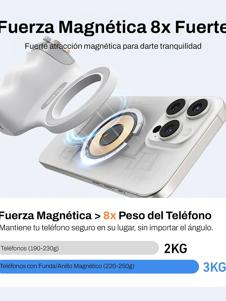 Grip Magnético Magsafe Para Smartphone Con Disparador Remoto 4