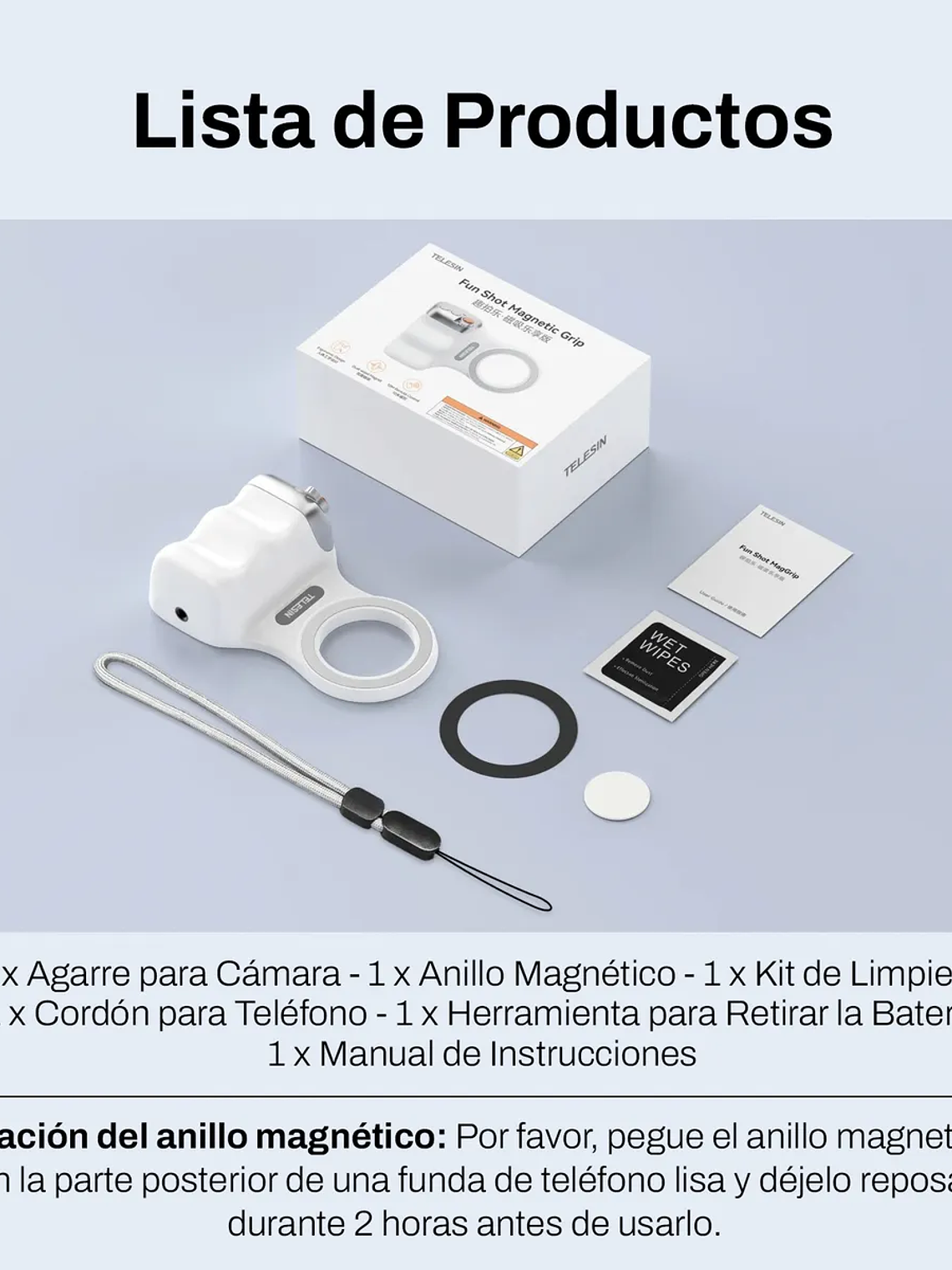 Grip Magnético Magsafe Para Smartphone Con Disparador Remoto 5