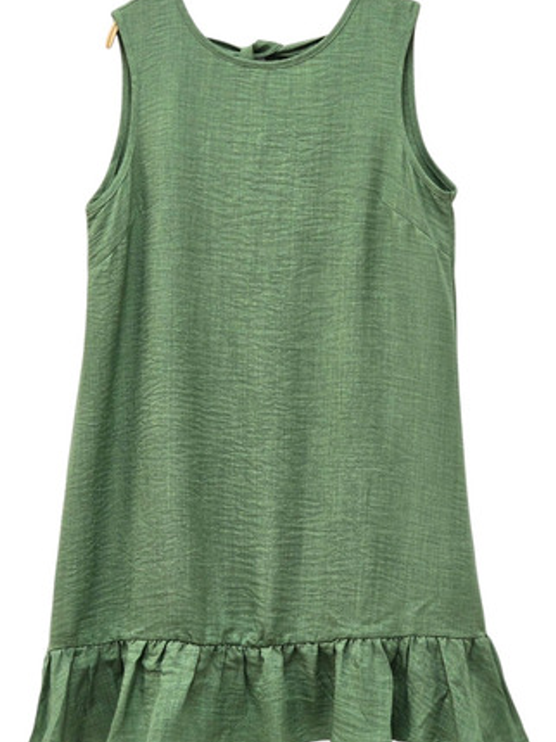 Vestido Lino Sin Mangas Cuello Redondo Mujer 7