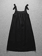 Vestidos Midi Lino Negro Y Celeste - Miniatura 7