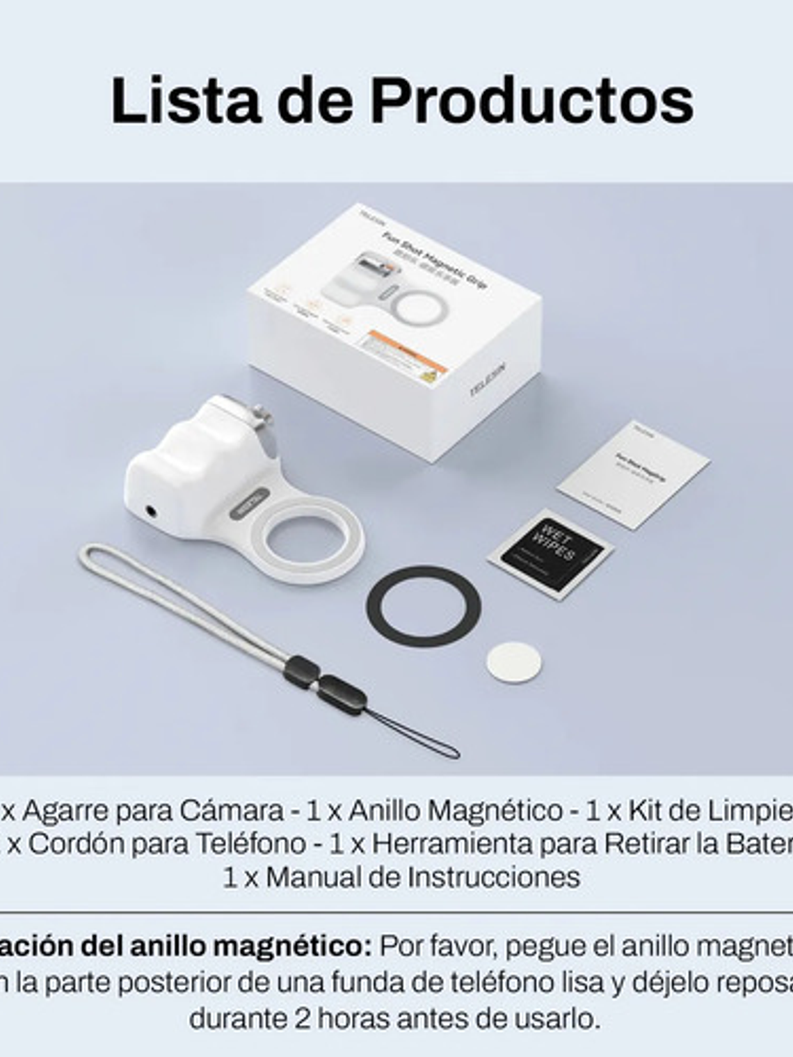 Grip Magnético Magsafe Para Smartphone Con Disparador Remoto 10