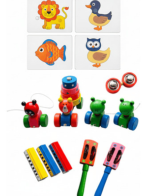 Set Didáctico De Madera Para Estimulación Temprana Bebé