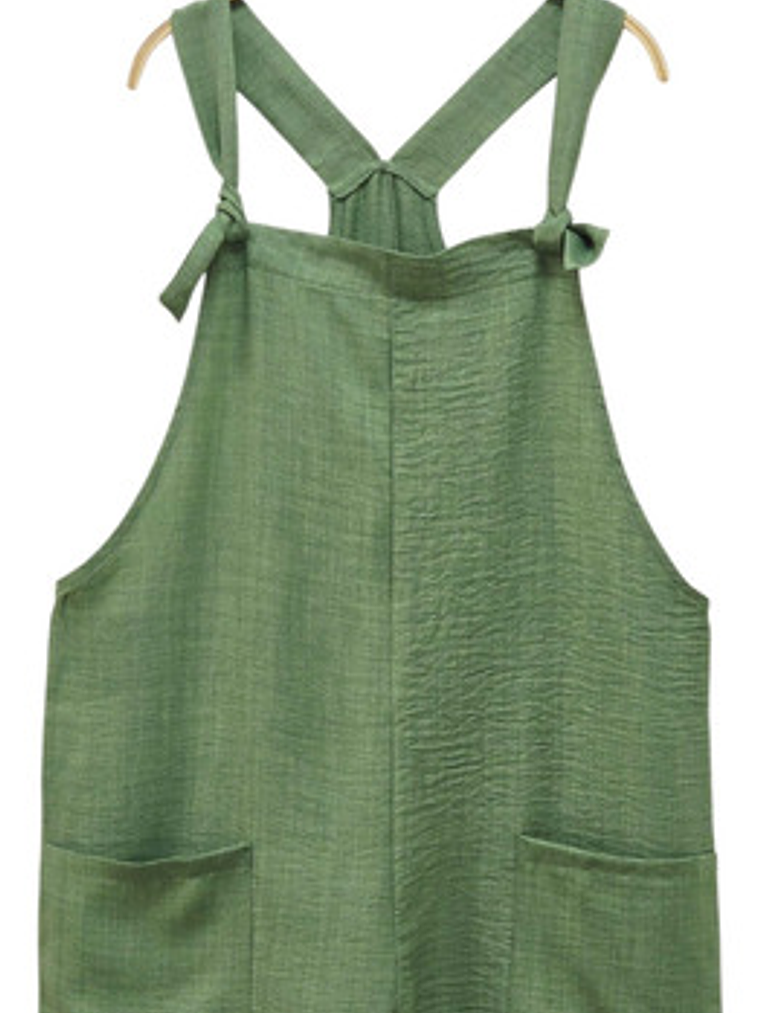 Enterito Corto De Lino Premium Con Tirantes De De Moños 20