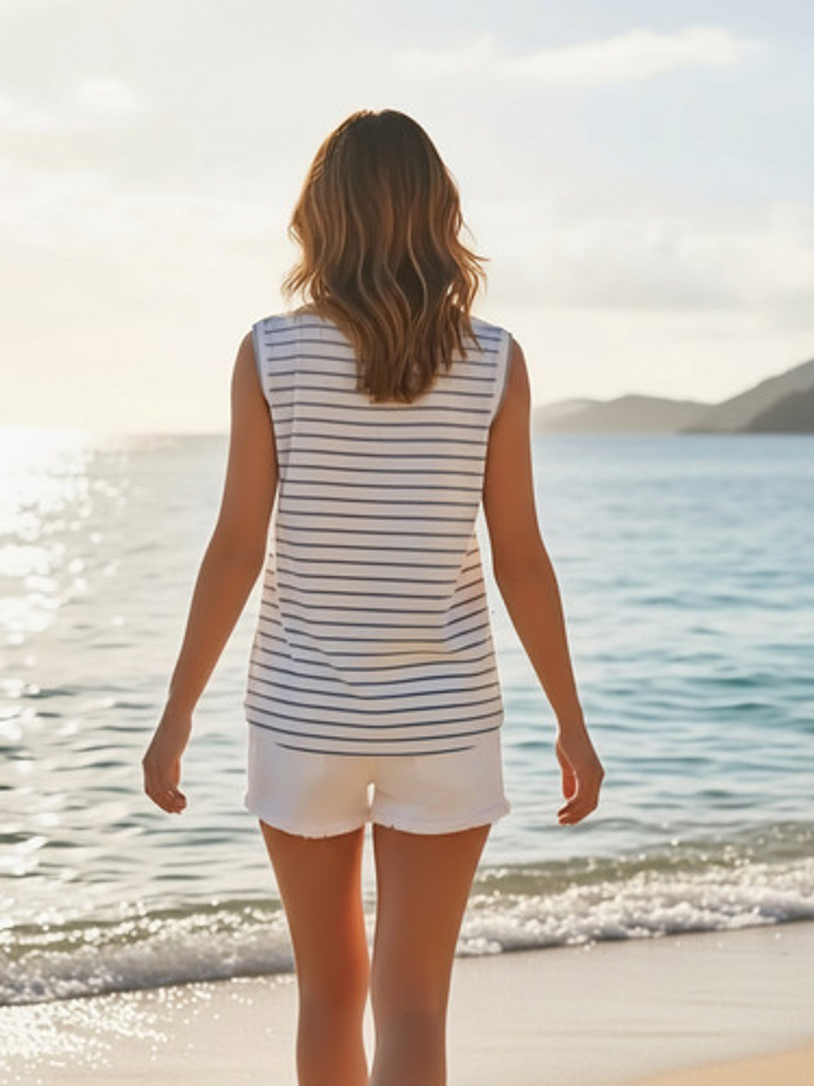 Polera Mujer Rayada Algodón  Talla Única Con Botones 10