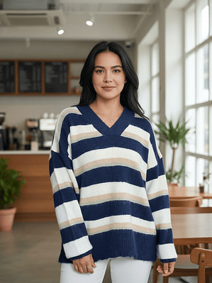 Sweater Mujer Lana/cachemira Escote V