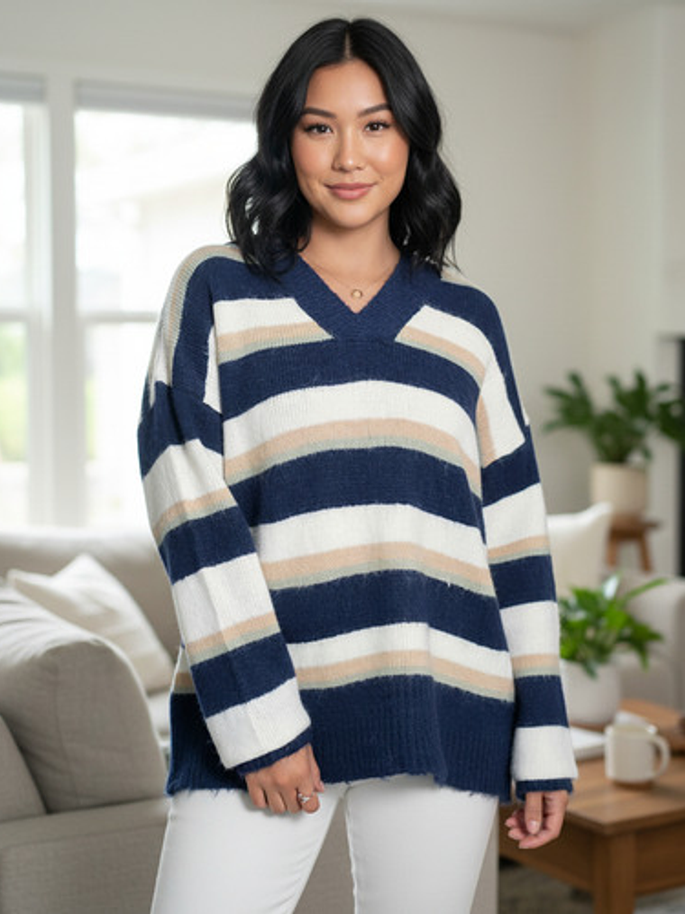 Sweater Mujer Lana/cachemira Escote V 2