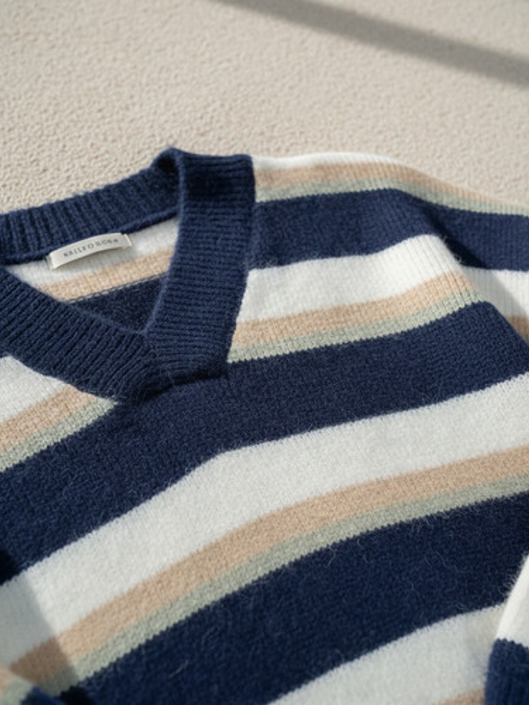 Sweater Mujer Lana/cachemira Escote V 8