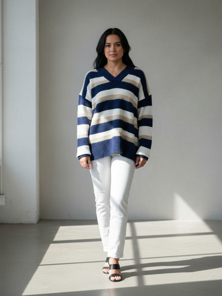 Sweater Mujer Lana/cachemira Escote V 9