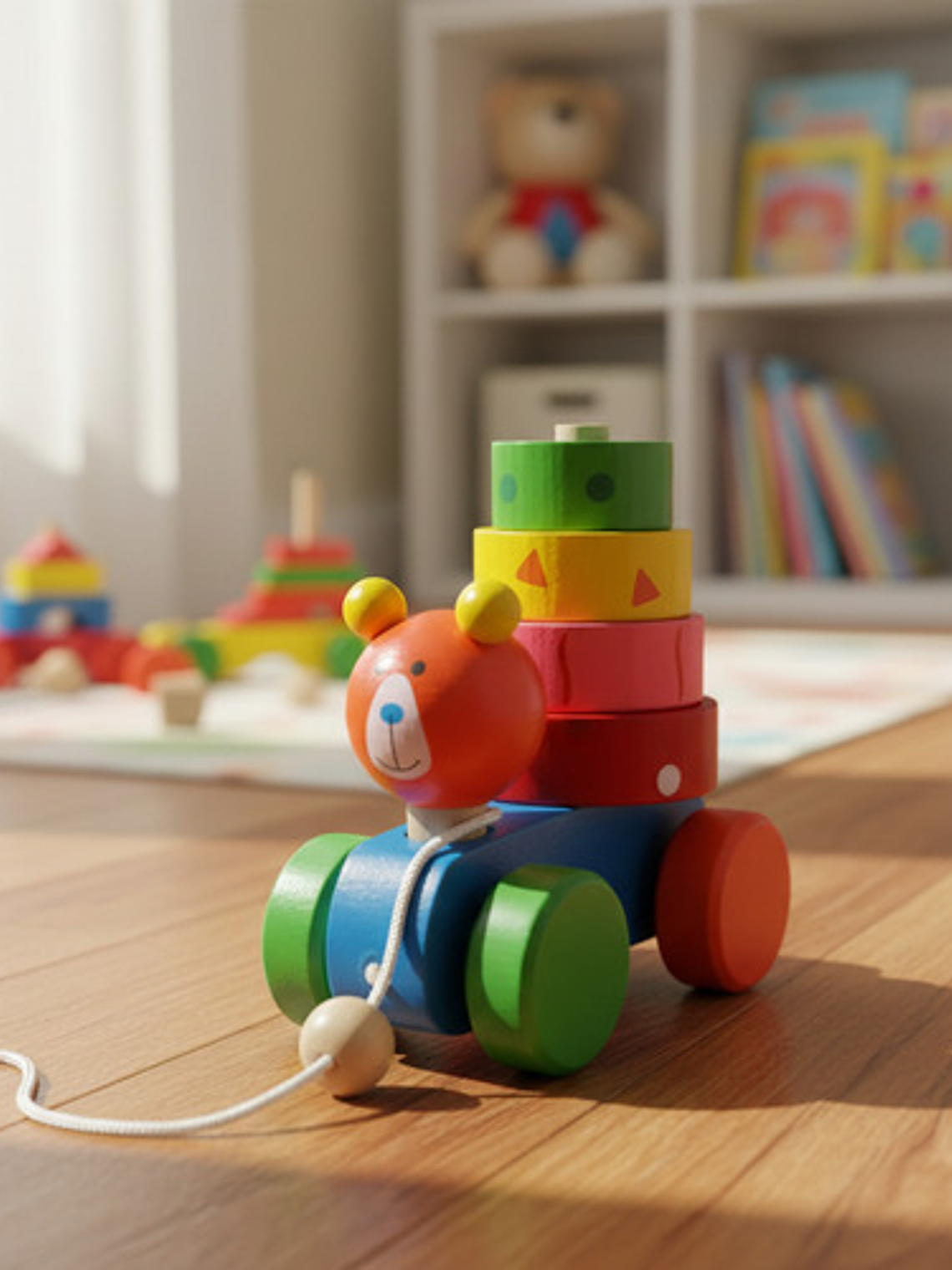 Juguete De Arrastre De Madera Diseñados Para La Estimulación 9