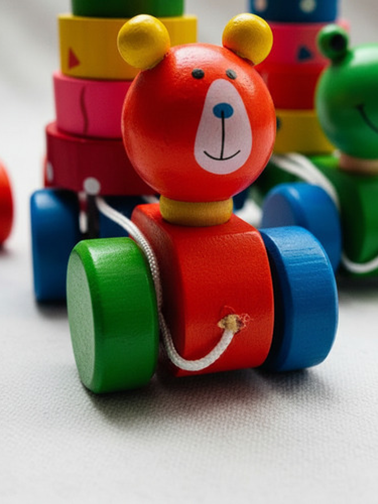 Juguete De Arrastre De Madera Diseñados Para La Estimulación 12