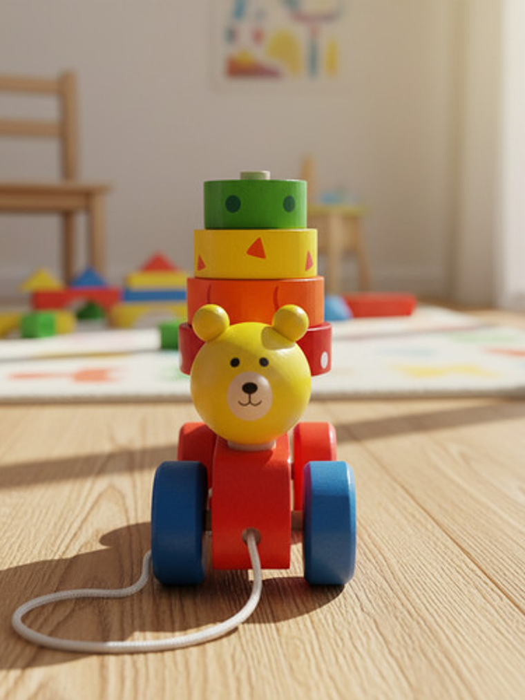 Juguete De Arrastre De Madera Diseñados Para La Estimulación 13