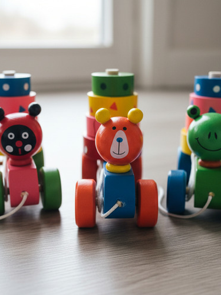 Juguete De Arrastre De Madera Diseñados Para La Estimulación 15