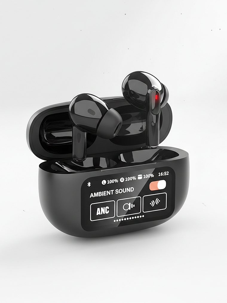 A9 Plus Pro ANC + ENC TWS Bluetooth 5.4 con Pantalla Táctil Inteligente - Auriculares Inalámbricos Gaming  1