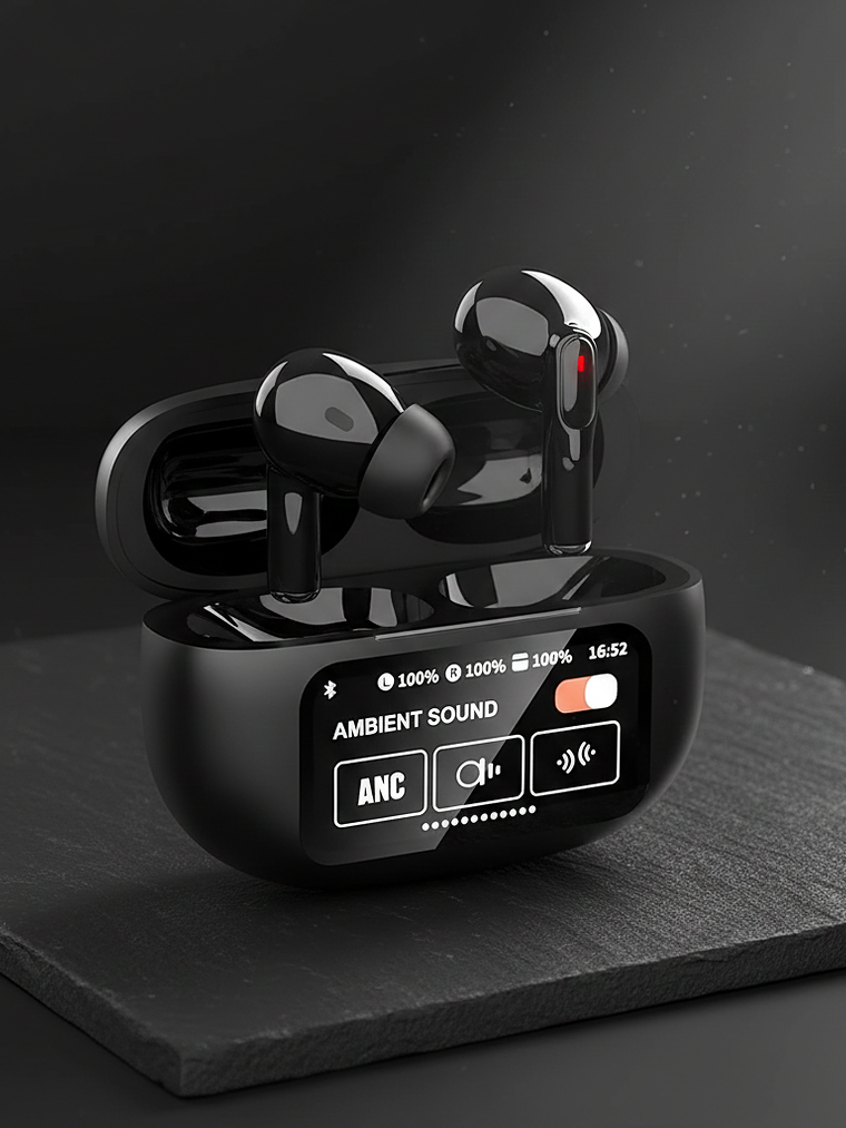 A9 Plus Pro ANC + ENC TWS Bluetooth 5.4 con Pantalla Táctil Inteligente - Auriculares Inalámbricos Gaming  4