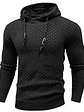 Polerón Hombre Tejido Waffle Negro Manga Larga Hoodie - Miniatura 1