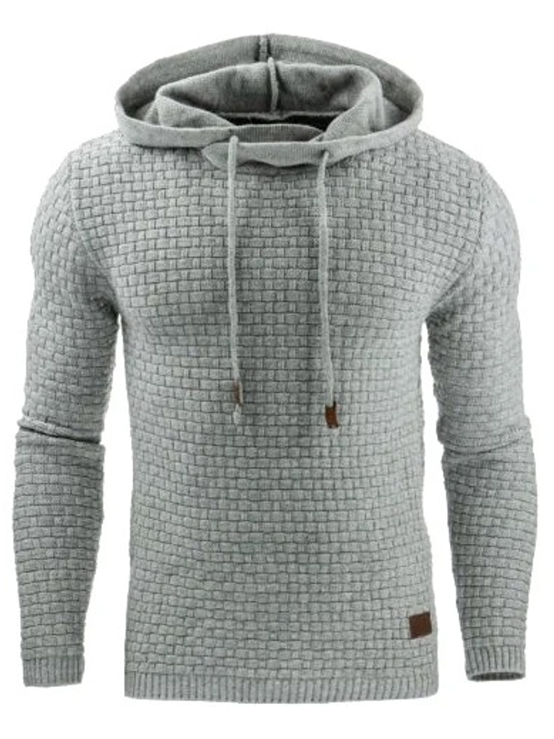 Polerón Hombre Tejido Waffle Negro Manga Larga Hoodie 4
