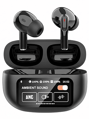 Audífonos A9 Plus Pro ANC+ENC Pantalla Táctil Bluetooth 5.4