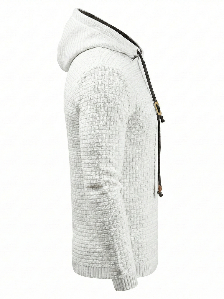 Polerón Hombre Tejido Waffle con Capucha Manga Larga 7