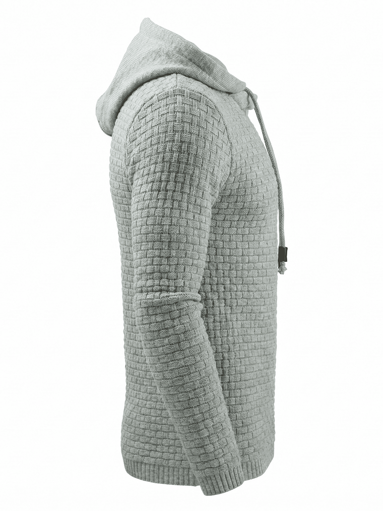 Polerón Hombre Tejido Waffle con Capucha Manga Larga 8