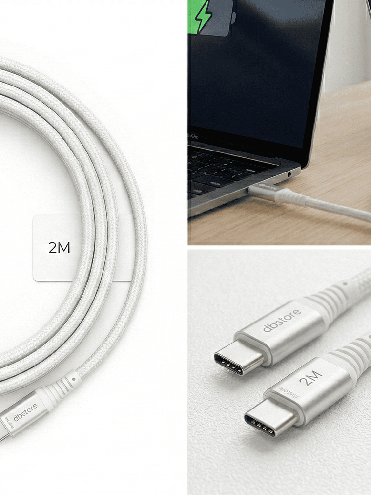 Cable USB-C a USB-C 240W 8K Video Fast Charging Universal 5