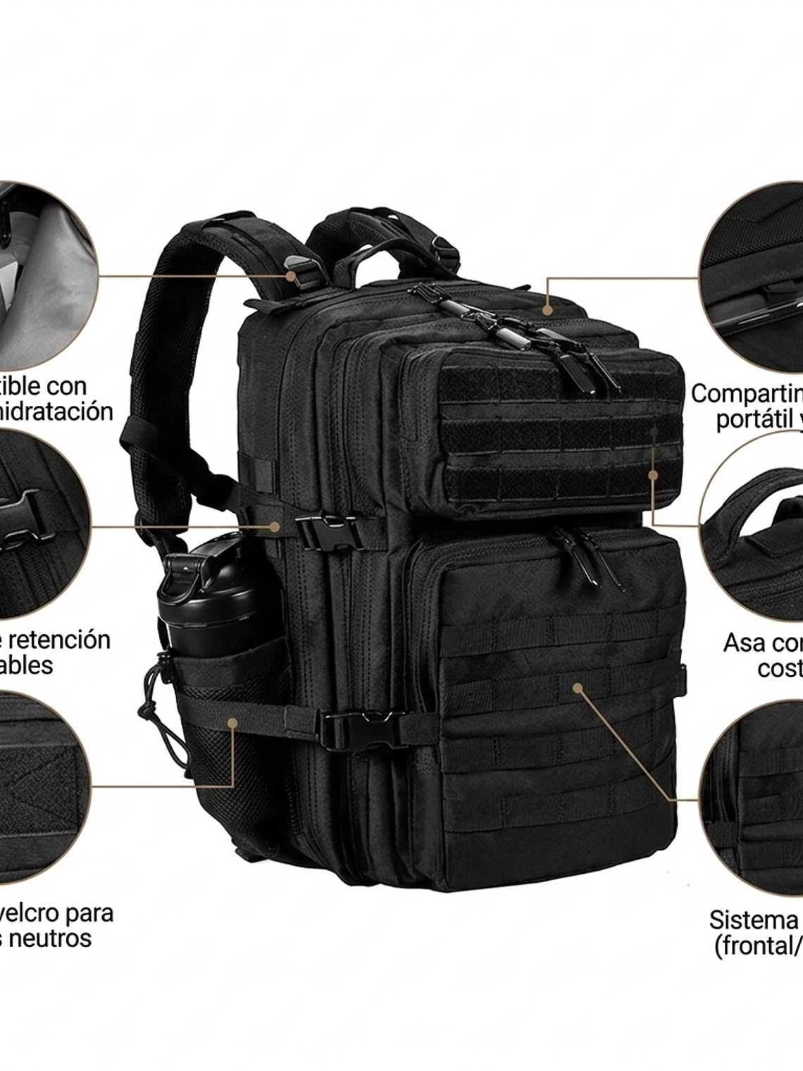 Mochila Táctica Militar LHI 28L Impermeable Crossfit Gym 7