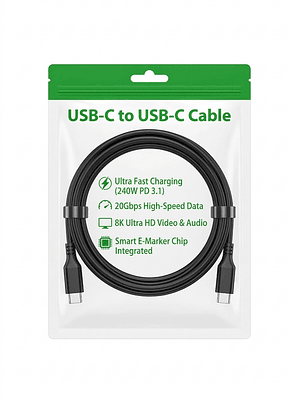 Cable USB-C a USB-C 240W 8K Video Fast Charging Universal