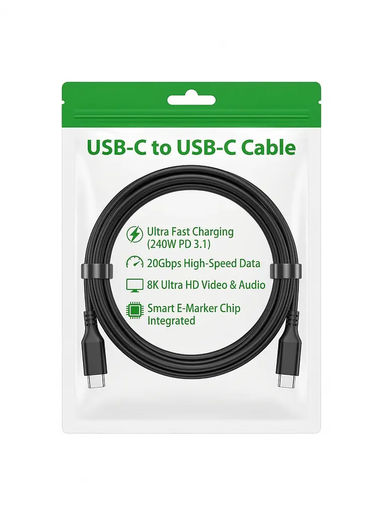 Cable USB-C a USB-C 240W 8K Video Fast Charging Universal 1